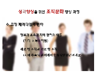 성과향상을 위한 조직문화 향상 과정